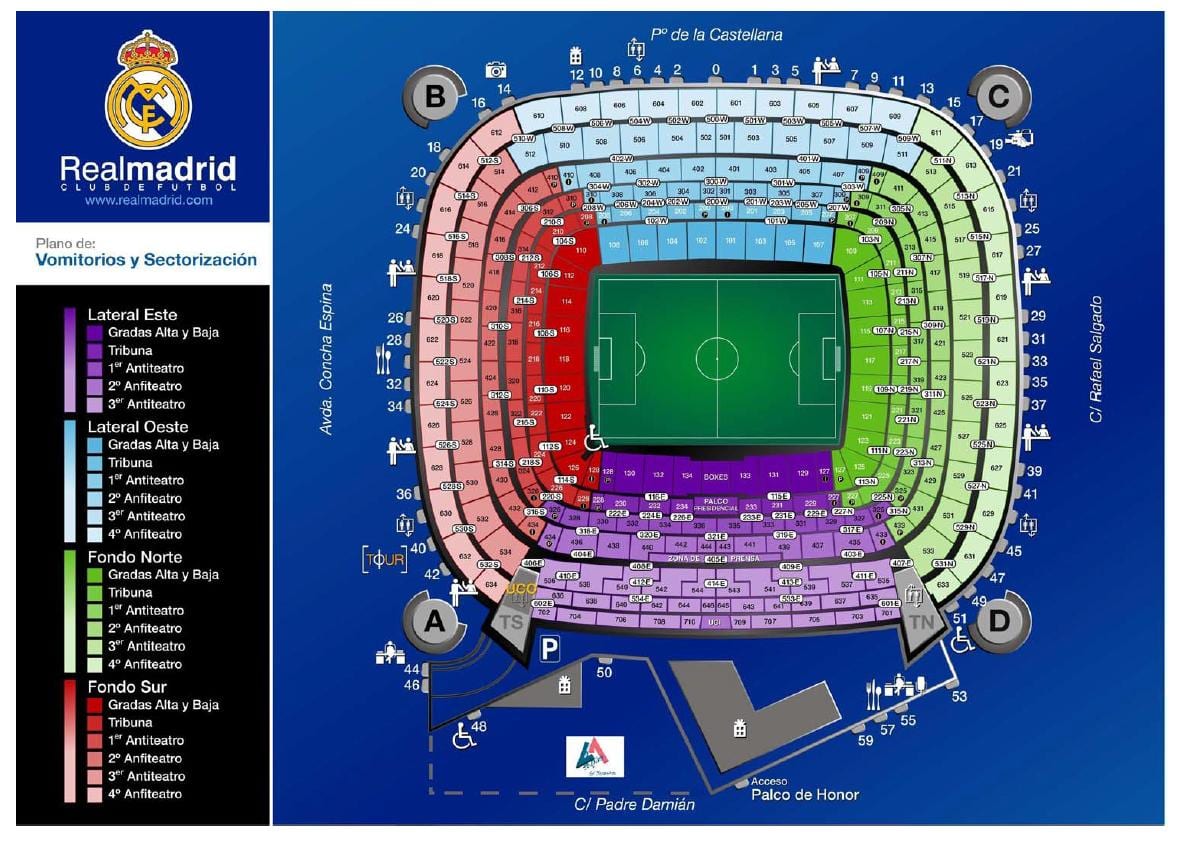 santiago bernabeu цэнгэлдэх газрын зураг