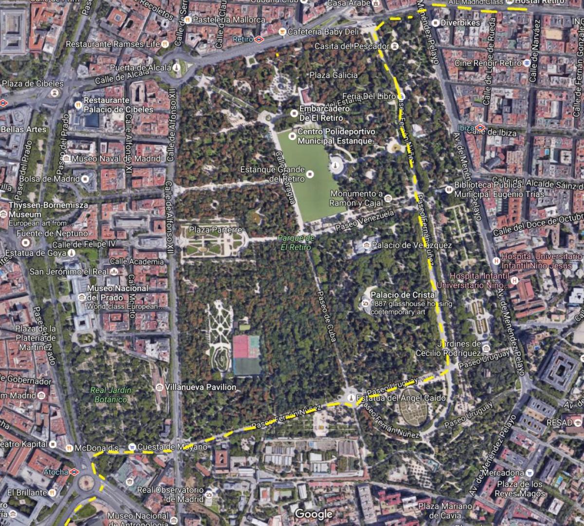 retiro park Мадрид газрын зураг
