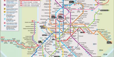 Мадрид метроны газрын зургийг нисэх онгоцны буудал